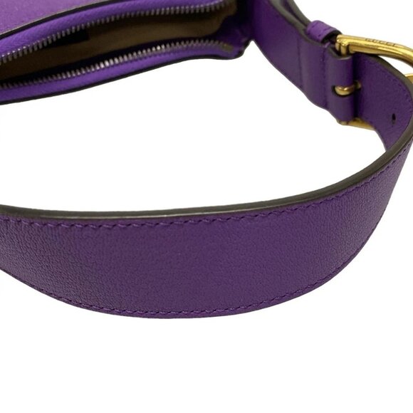 Auth GUCCI Aphrodite,GG Marmont 739076 Purple Leather Handbag - Picture 7 of 16